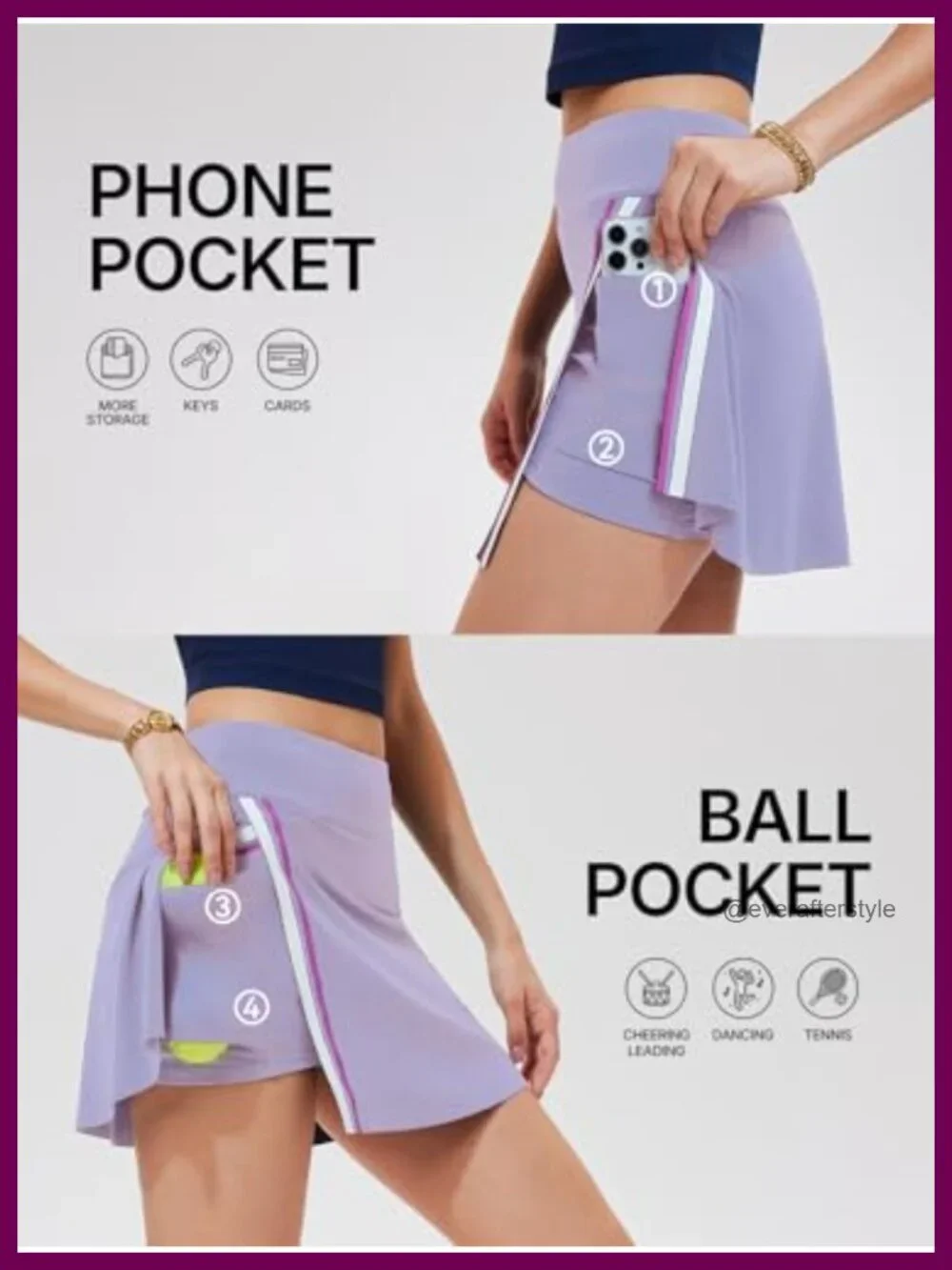 2 Piece Tennis Skirt Set with V-Neck Polo & High Waisted Colorblock Skort for